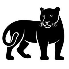 A black panther standing in a stylized illustration.