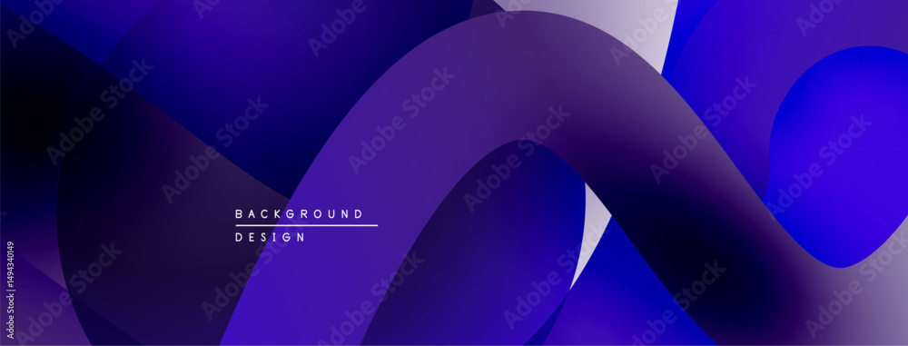 Aufkleber abstract fluid shapes, gradient blues, purples create modern background design. minimalist aesthetic