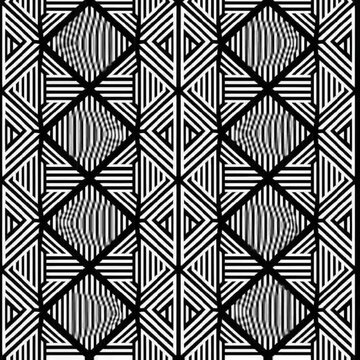 Abstract Geometric Pattern with Interlocking Diamonds and Triangles