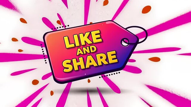 Colorful promotional graphic encouraging social media engagement with a vibrant background