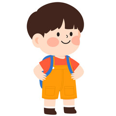 Cute Kindergarten Boy Illustration