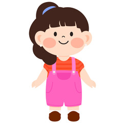 Cute Kindergarten Girl Illustration