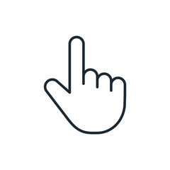 Mouse hand cursor. Interactive visual control, management. Vector linear icon illustration isolated on white background.