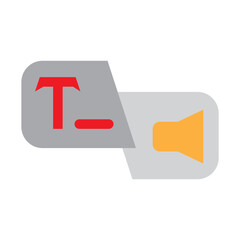 Text to Speech Vector Flat Icon Design