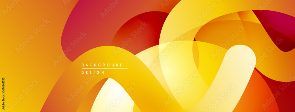Aufkleber Abstract background features overlapping shapes. Warm colors dominate, creating dynamic visual effect. Smooth gradients enhance design.
