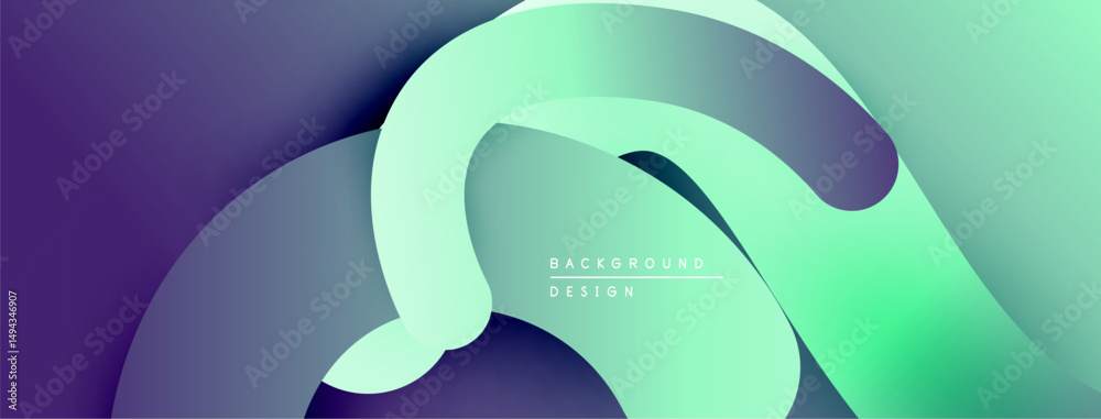 Aufkleber Abstract flowing shapes, vibrant colors. Gradient transitions create dynamic visual effect. Modern design element for backgrounds.