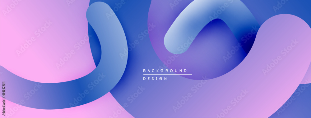 Poster abstract flowing shapes, vibrant purple hues, smooth gradients create modern background design. mini