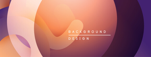 Abstract colorful shapes overlap. Gradient hues create modern background design. Soft curves, warm tones dominate composition.