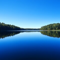 Fototapeta premium Picturesque lake scenery with water reflections and clouds high resolution picture