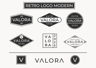 Obraz premium minimalist retro logo template vector design, logo for clothing and brands