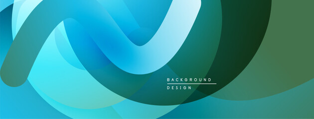 Abstract fluid shapes, teal, blue, green hues. Modern design, smooth gradients, dynamic composition. Minimalist aesthetic, elegant backdrop.
