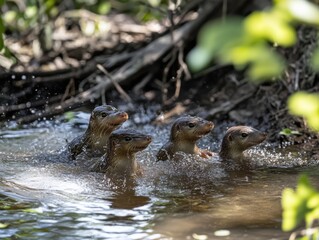 Fototapeta premium Juvenile Egg Laying Mammals Gaining Sensory Power for Electric Signals