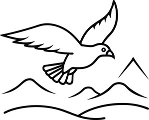 Obraz premium vector illustration of a dove