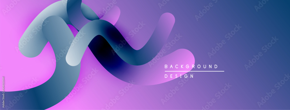 Poster abstract fluid shapes, vibrant purple hues, modern design. smooth gradients create dynamic visual fl