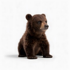 Fototapeta premium Adorable Baby Brown Bear in Studio Portrait