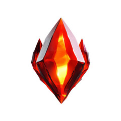 Obraz premium Luminous Red Crystal Glowing Gemstone with Facets and Inner Light