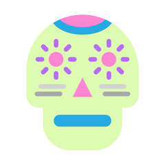 Mexican Skull Vector Flat Icon Design
