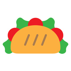 Tacos and Salsa Vector Flat Icon Design