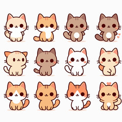 set vektor cat character for animation 