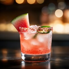 Mexican Cantina Margarita Featuring Watermelon and Jalapeño Heat