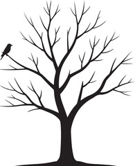 Bare Tree Silhouette Vector Illustration 2