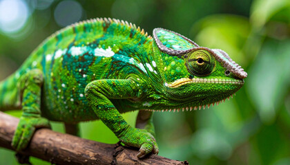 Panther Chameleon – Vibrant Colors of a Madagascar Reptile in Close-Up View