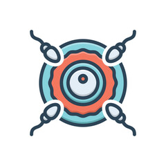 Color illustration icon for ovulation