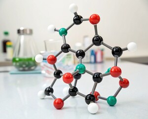 Obraz premium 3d render of molecule 