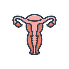 Color illustration icon for womb