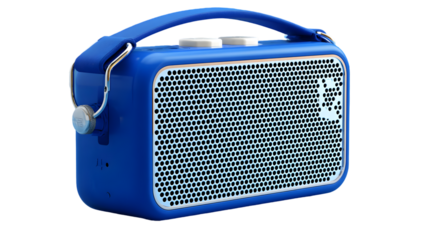 Blue radio speaker with retro design