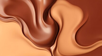 Naklejka premium Creamy Chocolate Swirl. Tasty Texture for Food Branding or Packaging