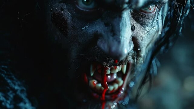 halloween vampire close up