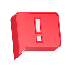 alert bubble chat 3d symbol rendering