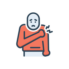 Color illustration icon for heart attack