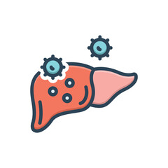 Color illustration icon for hepatitis