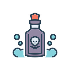 Color illustration icon for poisoning