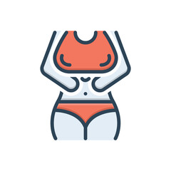 Color illustration icon for stomach ache