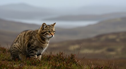 Highland Wildcat in Scottish Moorland
