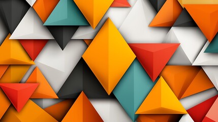 there are a lot of different colored triangles on a white background