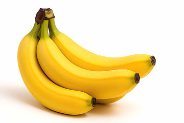 Fresh Ripe Bananas on White Background – Healthy Tropical Fruit Image
