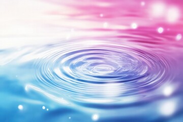 Water ripple effect with pink, blue and white gradient background
