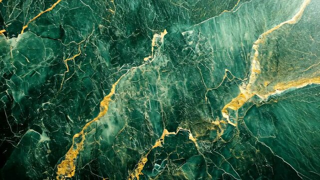 Deep green and gold marble texture, luxurious swirls and veins