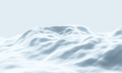 Light blue snowy mountain. Snow terrain.
