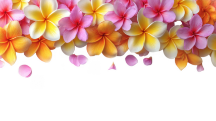 Tropical Plumeria Frangipani Botanical Flower Border