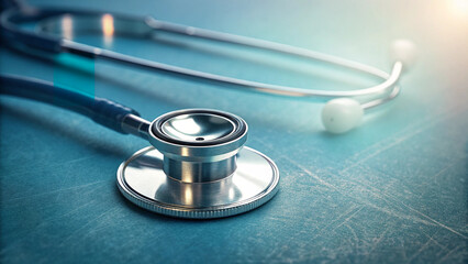  Close-Up of Stethoscope on Blue Medical Scrubs – Healthcare Concept