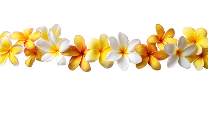 Obraz premium Tropical Plumeria Frangipani Botanical Flower Border