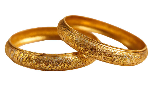 Two gold bangles jewelry luxury