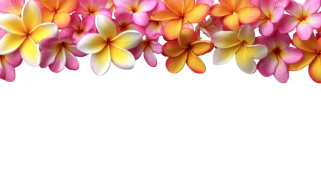 Tropical Plumeria Frangipani Botanical Flower Border