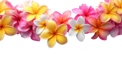 Tropical Plumeria Frangipani Botanical Flower Border