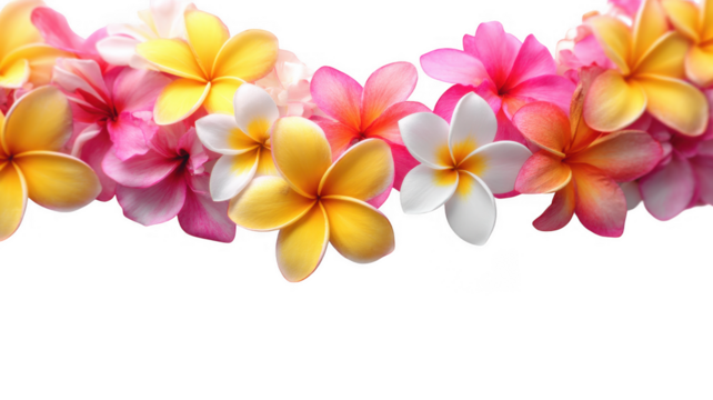 Tropical Plumeria Frangipani Botanical Flower Border